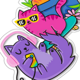 Ooly Stickiville Silly Kitties Clear Vinyl Sticker Pack