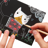 Ooly Scratch & Scribble Mini Scratch Art Kit - Cutie Cats