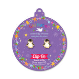 Girl Nation Holiday Clip-On Cutie Earrings - Personable Penguin