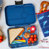 *NEW* Yumbox Tapas 4-Compartment Leakproof Bento Box - Monte Carlo Blue with Racing Tray