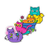 Ooly Stickiville Silly Kitties Clear Vinyl Sticker Pack