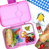 *NEW* Yumbox Tapas 4-Compartment Leakproof Bento Box - Capri Pink with Rainbow Tray