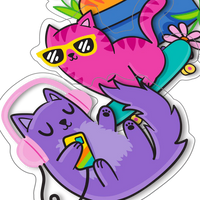 Ooly Stickiville Silly Kitties Clear Vinyl Sticker Pack