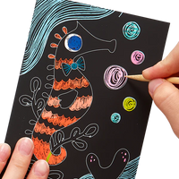 Ooly Scratch & Scribble Mini Scratch Art Kit - Friendly Fish