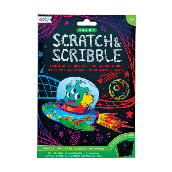 Ooly Scratch & Scribble Mini Scratch Art Kit - Wacky Universe