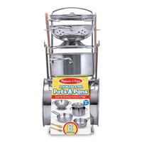 *NEW* Melissa & Doug Stainless Steel Pots and Pans Play Set