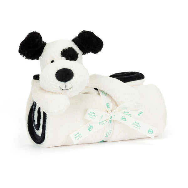 *NEW* Jellycat Bashful Black & Cream Puppy Blankie