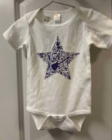 Little Black Tutu Purple Music Star Infant Bodysuit, 6-12 mo