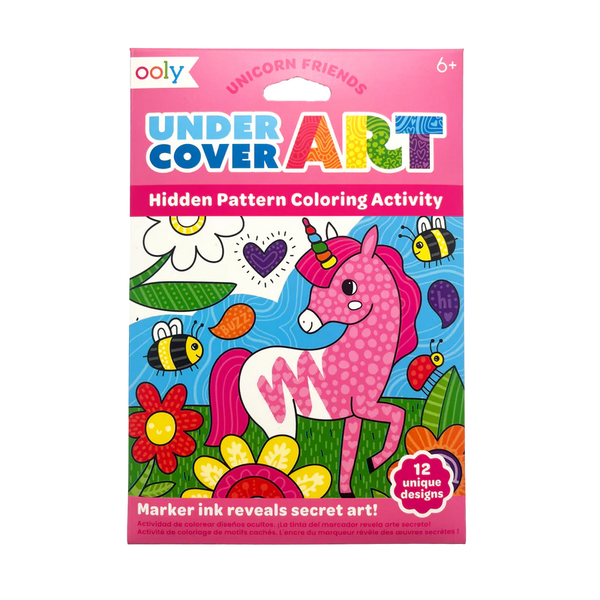 Ooly Undercover Art Hidden Pattern Coloring Activity Cards - Unicorn Friends