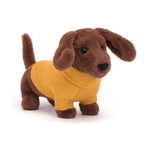 *COMING SOON* Jellycat Sweater Sausage Dog Yellow (LIMIT 1)