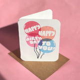 *NEW* Paper Chain Studios Birthday Balloon Greeting Card