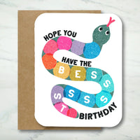 *NEW* Paper Chain Studios Birthday Snake Greeting Card