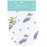 Little Hometown 2-in-1 Burp Cloth & Bib: Bluebonnets