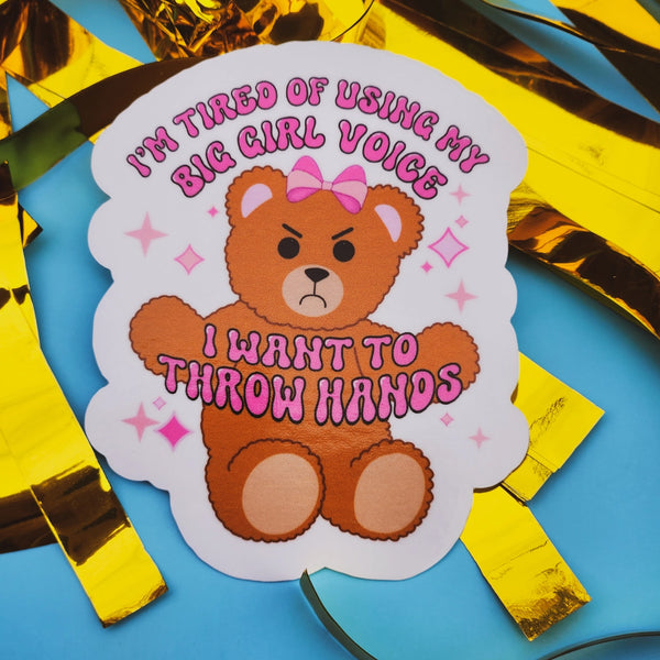 *NEW* Luxe Trauma 'I Want To Throw Hands' Vinyl Sticker