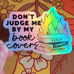 *NEW* Luxe Trauma 'Don't Judge Me By My Book Covers' Holographic Vinyl Sticker
