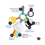 Itzy Ritzy Bitsy Busy Ring Teething Activity Toy - High Contrast