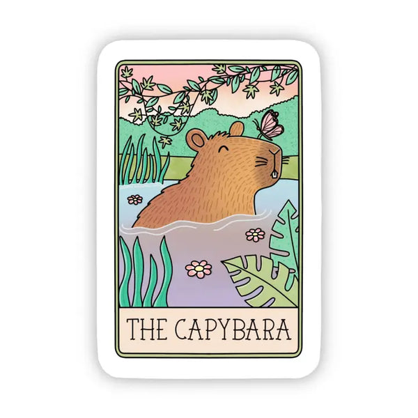 Big Moods 'The Capybara' Tarot Card Vinyl Sticker