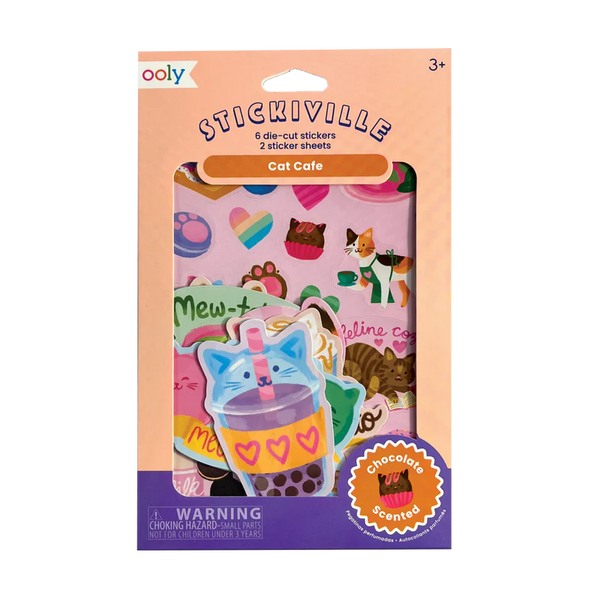 Ooly Stickiville Cat Cafe Chocolate Scented Stickers