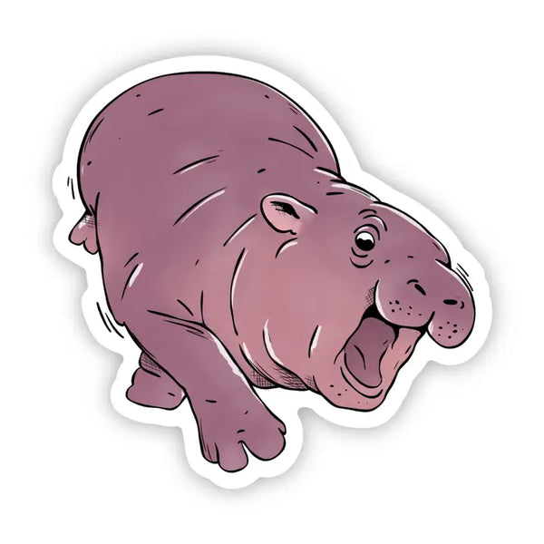 Big Moods Chaotic Moo Deng Hippo Vinyl Sticker