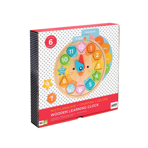 *NEW* Multi-Language + Counting + Colors Wooden Learning Clock