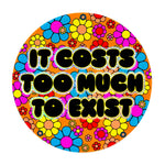 *NEW* Krystan Saint Cat 'It Costs Too Much To Exist' Glitter Vinyl Sticker