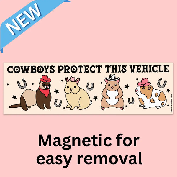 *NEW* Tender Ghost 'Cowboys Protect This Vehicle' Bumper Magnet