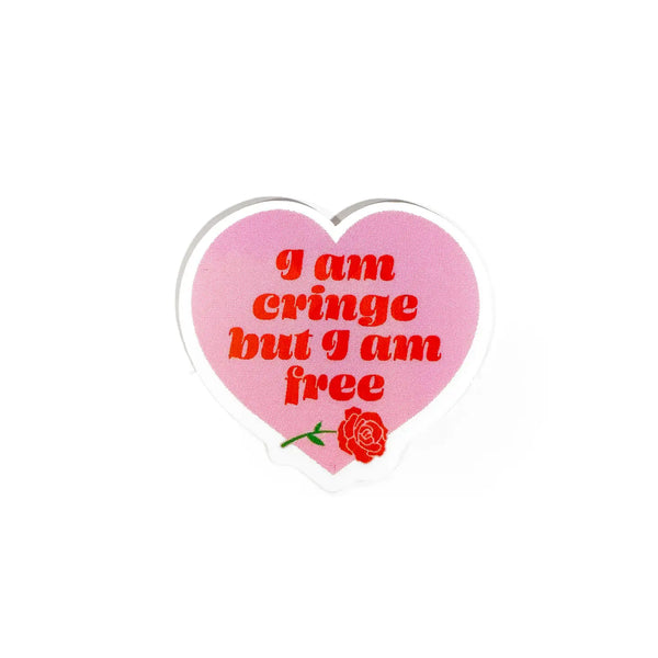 *NEW* Krystan Saint Cat 'I Am Cringe But I Am Free' Mini Vinyl Sticker