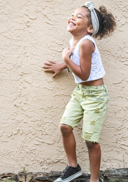 *FINAL SALE* June and January Crop Tank Top - Slate Star