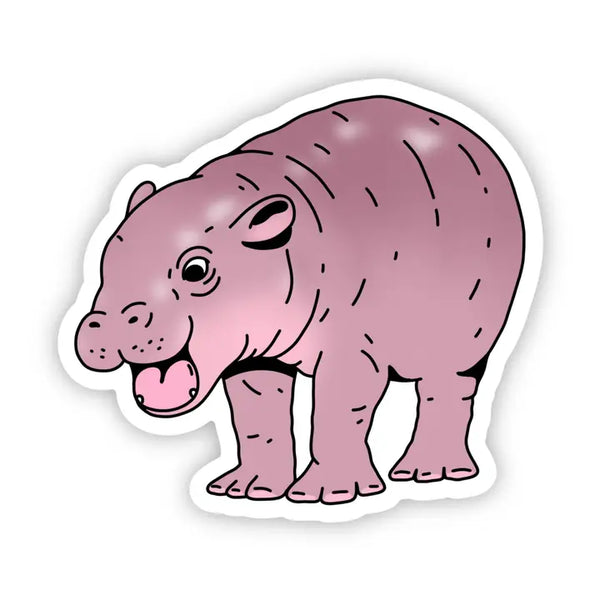 Big Moods Cute Moo Deng Hippo Vinyl Sticker