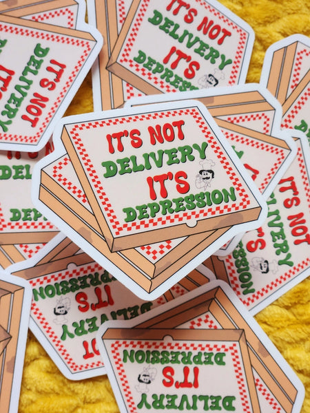 *NEW* Luxe Trauma 'It's Not Delivery It's Depression' Holographic Vinyl Sticker