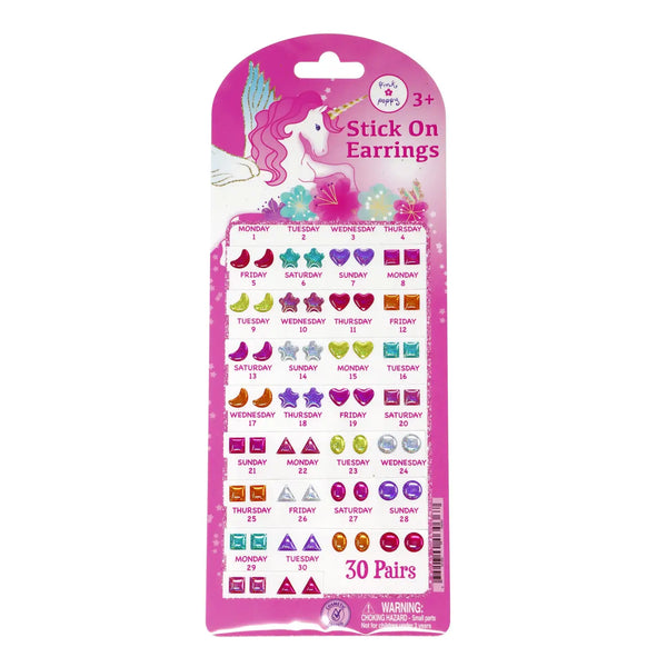 *NEW* Pink Poppy Stick-On Earrings, 30 Pairs