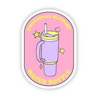 Big Moods 'Emotional Support Water Bottle' Pink Vinyl Sticker