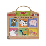 Melissa & Doug Natural Play Wooden Puzzle - Farm Friends