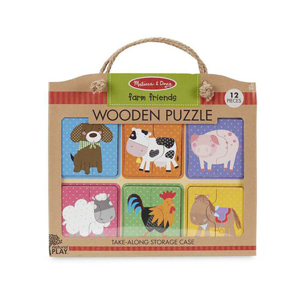 Melissa & Doug Natural Play Wooden Puzzle - Farm Friends