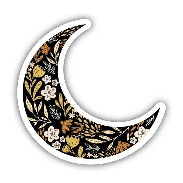 Big Moods Floral Moon Vinyl Sticker