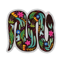 Big Moods Desert Floral Snake Clear Vinyl Sticker