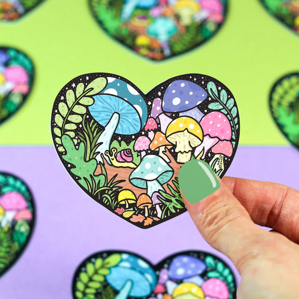 *NEW* Turtle's Soup Forest Mushroom Heart Vinyl Sticker