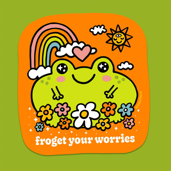 *NEW* Wokeface 'Froget Your Worries' Vinyl Sticker
