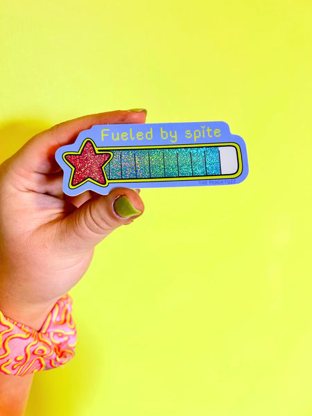 *NEW* The Peach Fuzz 'Fueled By Spite' Glitter Vinyl Sticker