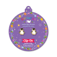 Girl Nation Holiday Clip-On Cutie Earrings - Personable Penguin