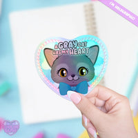 *NEW* LooLooKazoo Cat Lover Holographic Vinyl Stickers