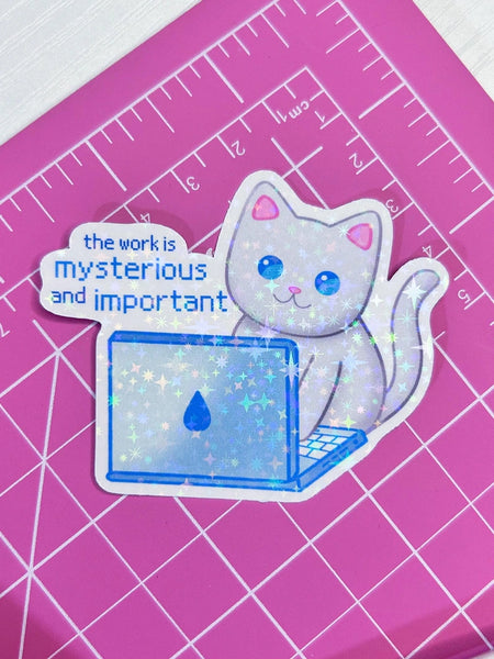*NEW* Happy Arden Corporate Cat Holographic Vinyl Sticker