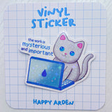 *NEW* Happy Arden Corporate Cat Holographic Vinyl Sticker