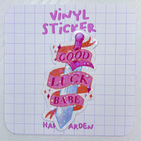 *NEW* Happy Arden 'Good Luck Babe' Holographic Vinyl Sticker