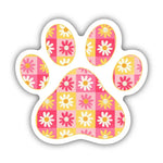 Big Moods Happy Flowers Paw Print Vinyl Sticker