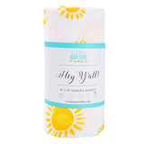Little Hometown Muslin Swaddle Blanket: Hey Y'all