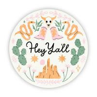 Big Moods 'Hey Y'all' Western Vinyl Sticker