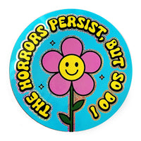*NEW* Krystan Saint Cat 'The Horrors Persist But So Do I' Glitter Vinyl Sticker