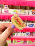 *NEW* The Peach Fuzz Hot Doggy Dog Glitter Vinyl Sticker