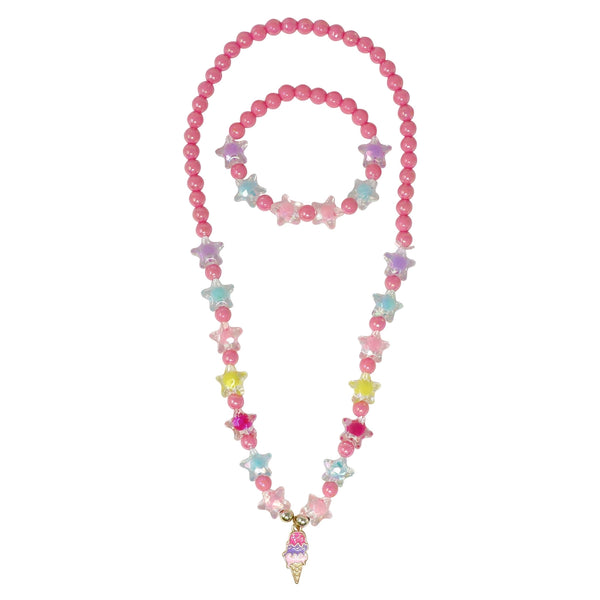 *NEW* Pink Poppy Ice Cream Charm Necklace and Bracelet Set